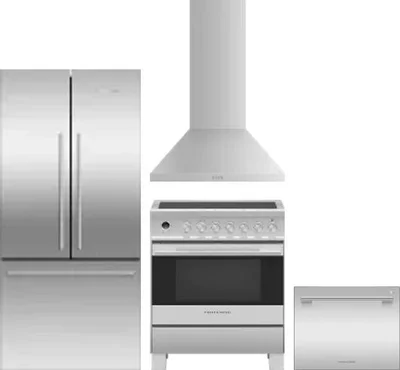 4 Piece Package Includes Refrigerator, Range, Hood And Dishwasher